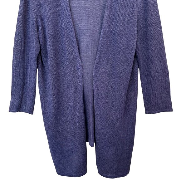 J Jill Long Length Duster Open Front Cardigan Womens XL Linen Blend Lagenlook - Picture 5 of 16